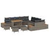 vidaXL Gartensofa-set 14 stk. 13-Sitzanzahl Grau Poly Rattan
