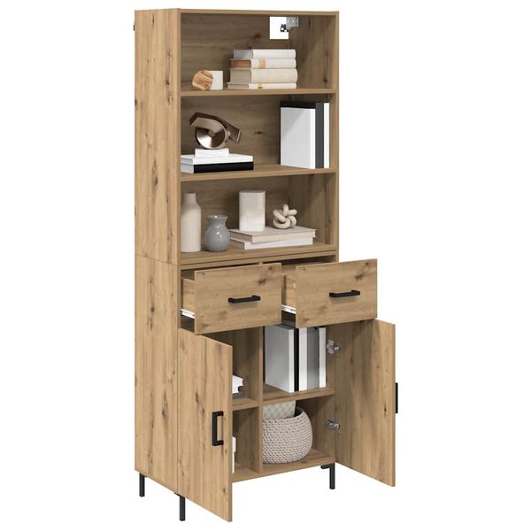 vidaXL Highboard Artisan-Eiche 69,5 x 34 x 180 cm Holzwerkstoff