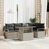 vidaXL Garten-Sofa-Set mit Speicher 6 pcs Hellgrau Poly Rattan