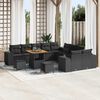 vidaXL Gartensofa-set mit Kissen 13 pcs Schwarz Poly-Rattan