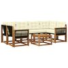 vidaXL Outdoor-Sofagarnitur 7 stk. Natur und Creme