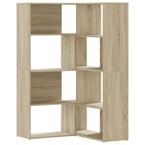 vidaXL Eck-B&uuml;cherregal 4 Etagen Sonoma Eiche 85x85x140cm Holzwerkstoff