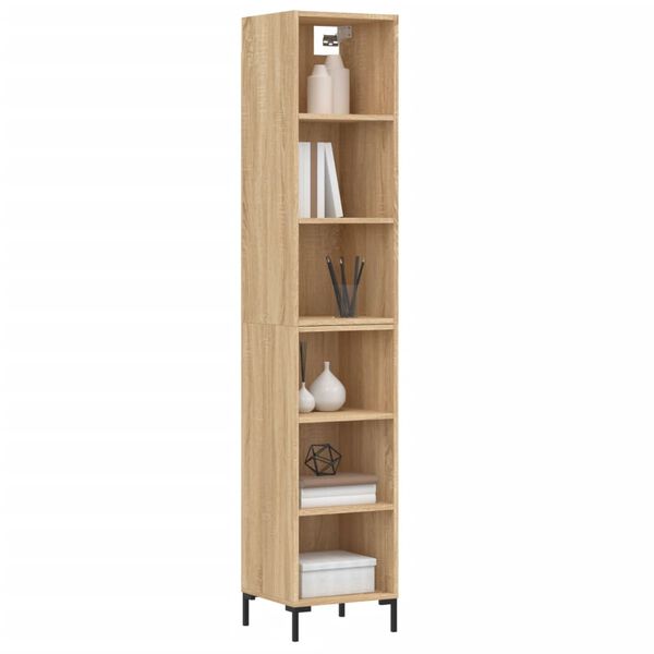 vidaXL Highboard Sonoma-Eiche 34,5x32,5x180 cm Holzwerkstoff