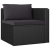 vidaXL 8-tlg. Garten-Lounge-Set mit Kissen Poly Rattan Schwarz