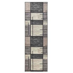 vidaXL Teppichl&auml;ufer LESAKA Braun 100 x 450 cm Diamant-Velours
