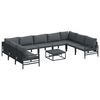 vidaXL Gartensofa-set 10 stk. Schwarz Stahl