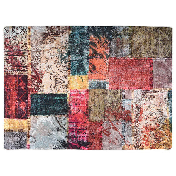 vidaXL Teppich Waschbar Patchwork Mehrfarbig 120x180 cm
