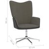 vidaXL Relaxsessel mit Hocker Dunkelgrau Samt und PVC