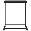 vidaXL Beistelltisch mit Rollen Schwarz 55x35x70 cm Holzwerkstoff
