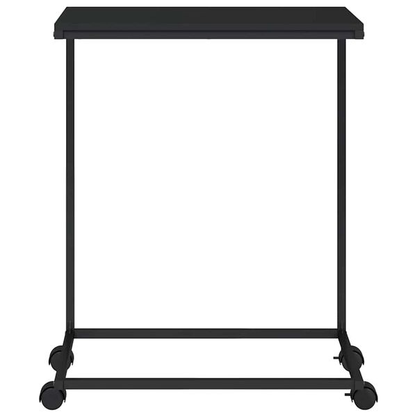 vidaXL Beistelltisch mit Rollen Schwarz 55x35x70 cm Holzwerkstoff