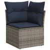 vidaXL 8-teiliges Gartensofa-Set mit Kissen, grau, Polyrattan