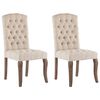 vidaXL Esszimmerst&uuml;hle 2 Stk. Beige Leinenoptik Stoff