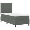 vidaXL Boxspringbett mit Matratze Dunkelgrau 90 x 200 cm Stoff