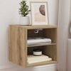 vidaXL TV-Wandschrank mit LED-Leuchten Artisan-Eiche 30x28,5x30cm