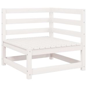 vidaXL Garten-Ecksofa Wei&szlig; Massivholz Kiefer