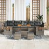 vidaXL Gartensofa-set mit Kissen 10 pcs Grau
