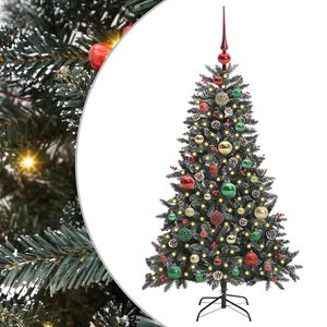 vidaXL K&uuml;nstlicher Weihnachtsbaum Gr&uuml;n 120 cm PVC, Plastik und Stahl