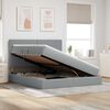 vidaXL Aufbewahrungsbett mit Matratze Hellgrau 160 x 200 cm Polyester