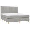 vidaXL Boxspringbett mit Matratze & LED Hellgrau 160x200 cm Stoff