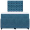 vidaXL Boxspringbett mit Matratze Blau 120x200 cm Samt
