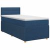 vidaXL Boxspringbett mit Matratze mit Kopfteil Blau 100 x 200 cm Stoff
