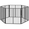 vidaXL Hundetor 6 stk. Schwarz 80 x 80 cm Verzinkter Stahl