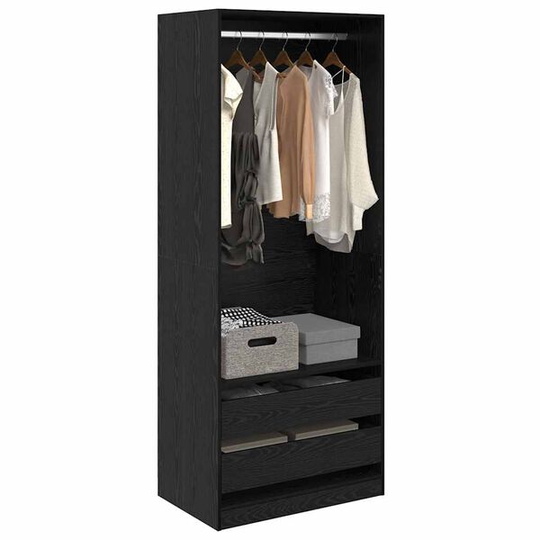 vidaXL Kleiderschrank Schwarz Eichen-Optik 80 x 50 x 200 cm
