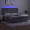 vidaXL Boxspringbett mit Matratze & LED Hellgrau 180x200 cm Samt