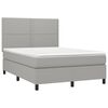 vidaXL Boxspringbett mit Matratze & LED Hellgrau 140x190 cm Stoff