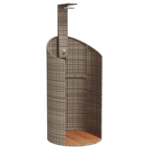 vidaXL Gartendusche Grau 100x100x241,5 cm Poly Rattan Akazienholz