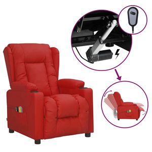 vidaXL Massagesessel Elektrisch Weinrot Kunstleder