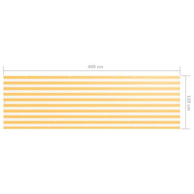 vidaXL Balkon-Sichtschutz Weiß und Gelb 120x400 cm Oxford-Gewebe