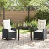 vidaXL Garten Essgruppe mit Kissen 3 pcs Schwarz Poly-Rattan