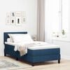 vidaXL Boxspringbett mit Matratze mit Kopfteil Blau 90 x 200 cm Stoff