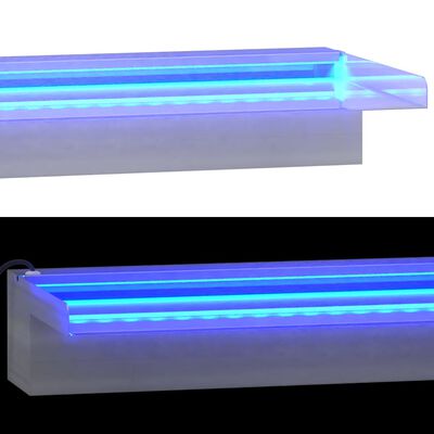 vidaXL Wasserfall-Element mit RGB LEDs Edelstahl 45 cm