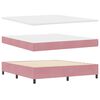 vidaXL Boxspringbett mit Matratze mit LED Rosa 180 x 200 cm Samt