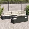 vidaXL Gartensofa-set mit Kissen 9 pcs Schwarz und Creme Poly-Rattan