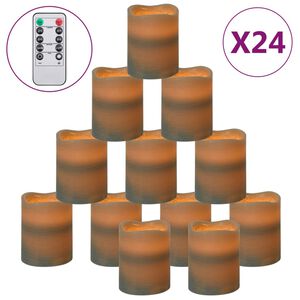 vidaXL LED-Kerzen 24 Stk. mit Fernbedienung Warmwei&szlig;