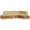 vidaXL Outdoor-Sofagarnitur mit Kissen 4 St&uuml;ck Natur und Beige