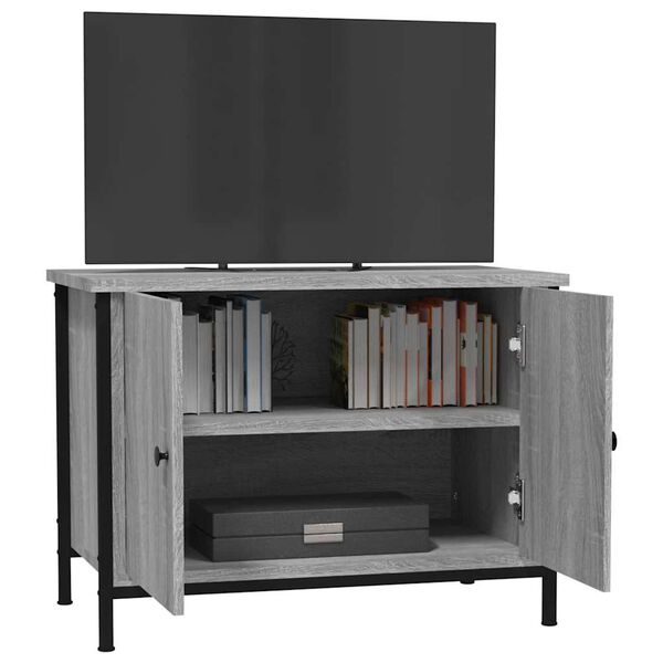 vidaXL TV-Schrank mit T&uuml;ren Grau Sonoma 60x35x45 cm Holzwerkstoff