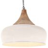 vidaXL H&auml;ngelampe Industrie-Stil Wei&szlig; Eisen & Massivholz 45 cm E27