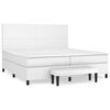 vidaXL Boxspringbett mit Matratze Wei&szlig; 200x200 cm Kunstleder
