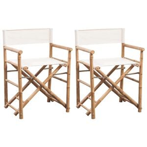 vidaXL Klappbarer Regiestuhl 2 Stk. Bambus und Canvas