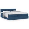 vidaXL Ottoman-Bett mit Matratze Blau 160x200 cm Stoff