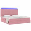 vidaXL Bett mit Stauraum und LED mit Matratze Rosa 200 x 200 cm Samt