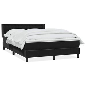 vidaXL Boxspringbett mit Matratze Schwarz 160x210 cm Samt