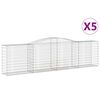 vidaXL Gabionen mit Hochbogen 5 Stk. 400x50x100/120cm Verzinktes Eisen