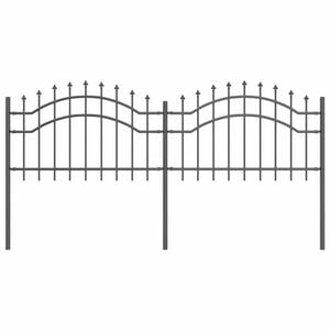 vidaXL Gartenzaun Grau 240 x 115 cm Pulverbeschichteter Stahl