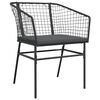 vidaXL 5-tlg. Garten-Essgruppe mit Kissen Schwarz Poly Rattan Glas
