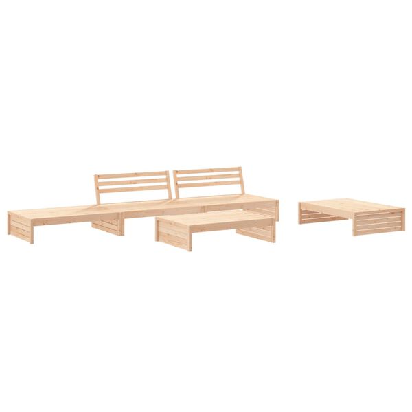 vidaXL 5-tlg. Garten-Lounge-Set mit Kissen Massivholz